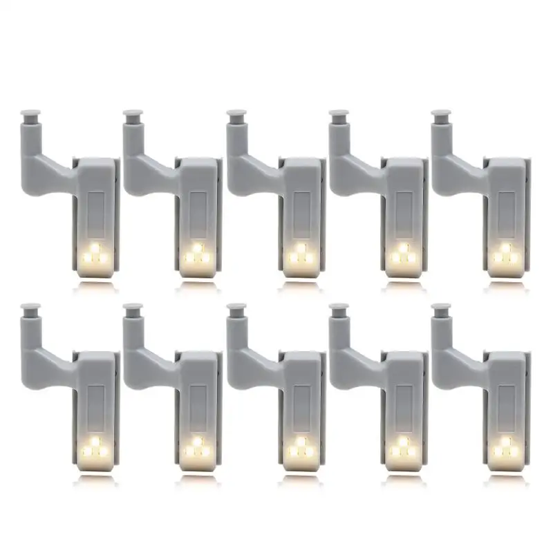 10Pcs LED Smart Touch Induction Cabinet Light Cupboard Inner Hinge Lamp Sensor Light Night Light for Closet Wardrobe