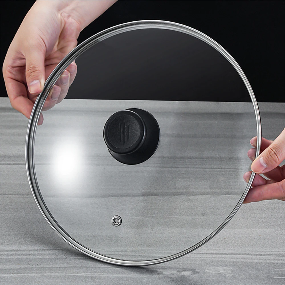 16-32cm Tempered Glass Pot Cover Anti-Scalding Circular Frying Pot Cover Visible Pot Cover Cooking Utensils Kitchen Accessories