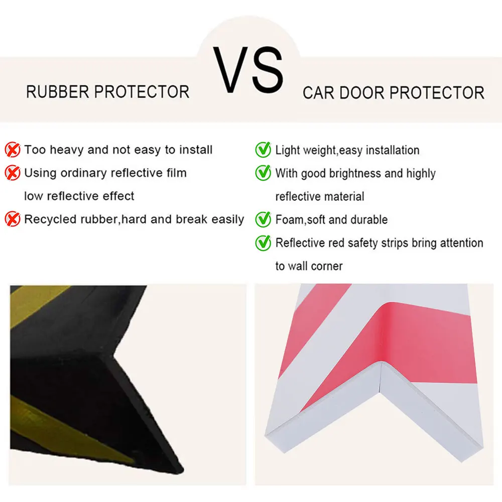 Reflective Bumper Car Foam Bumper Protector Parking Protector Self Adhesive Reflective Strip Garage Corner Car Door Protection