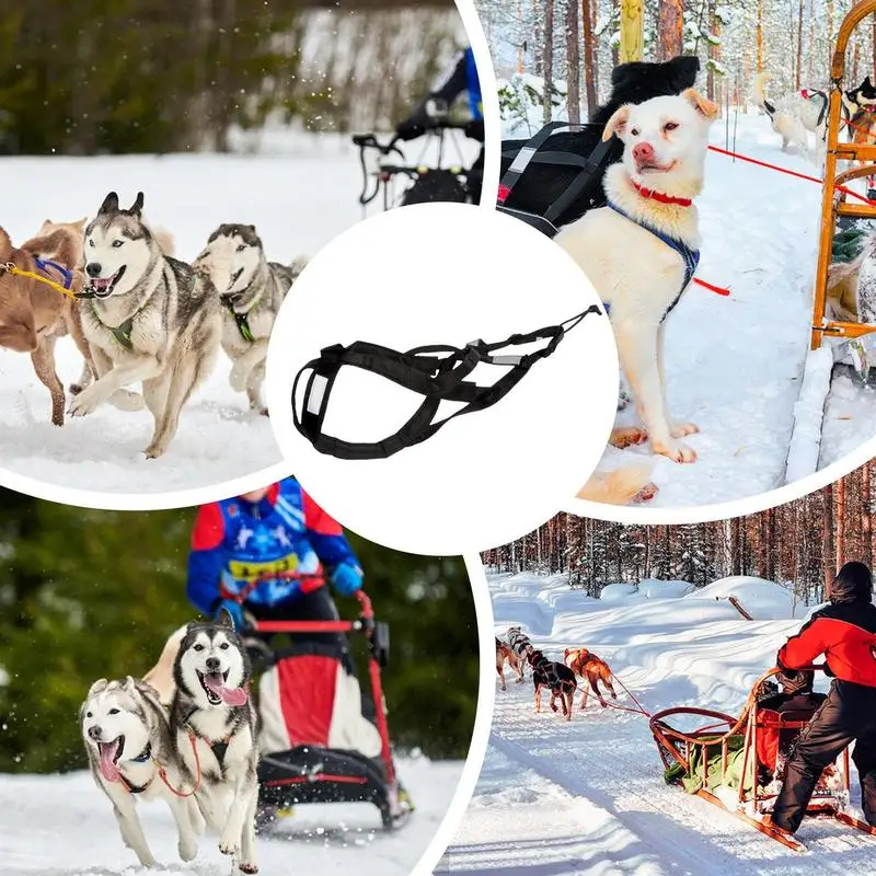 Pet Adjustable Reflective Weighted Harness Sledge for Large Dogs Behaviors Training Dog Mushing Sled Pulling Belt Equipment