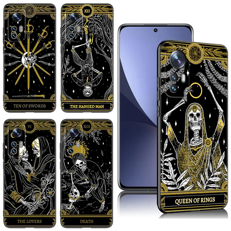 Чехол для телефона Death Tarot для Xiaomi Mi 8 9 SE 10 10T 11 12 13 Lite 9T 11T 12S 12T 13 Pro 11i 12X, Черный силиконовый чехол