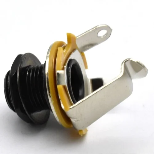 Imagen 1 del producto 1 Uds. Conector de entrada de guitarra eléctrica para guitarra eléctrica y bajo 1/4"""" (6,35mm) conector Mono Jack tuerca y arandela cromados
