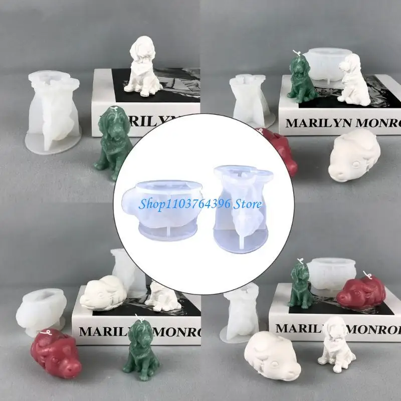 ثلاثية الأبعاد الكلب الماشية قالب من السيليكون شمعة الراتنج صنع أداة لتقوم بها بنفسك قوالب شموع الحلي اليدوية لوازم ديكورات