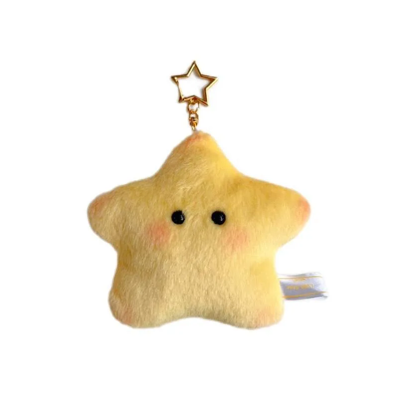 Cute Plush Star Purse Pendant Toy Cartoon Kid Girl Gift Coin Storage Wallet Plush Bag Mini Zipper Key Coin Bag