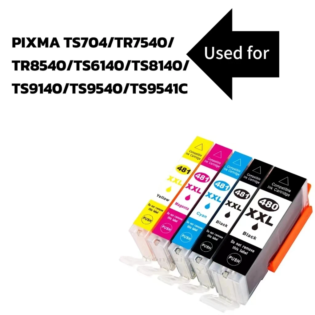 Compatible Ink Cartridge PGI-480XXL CLI-481XXL for Canon PIXMA TS6140 TS8140 TS9140  5 packs