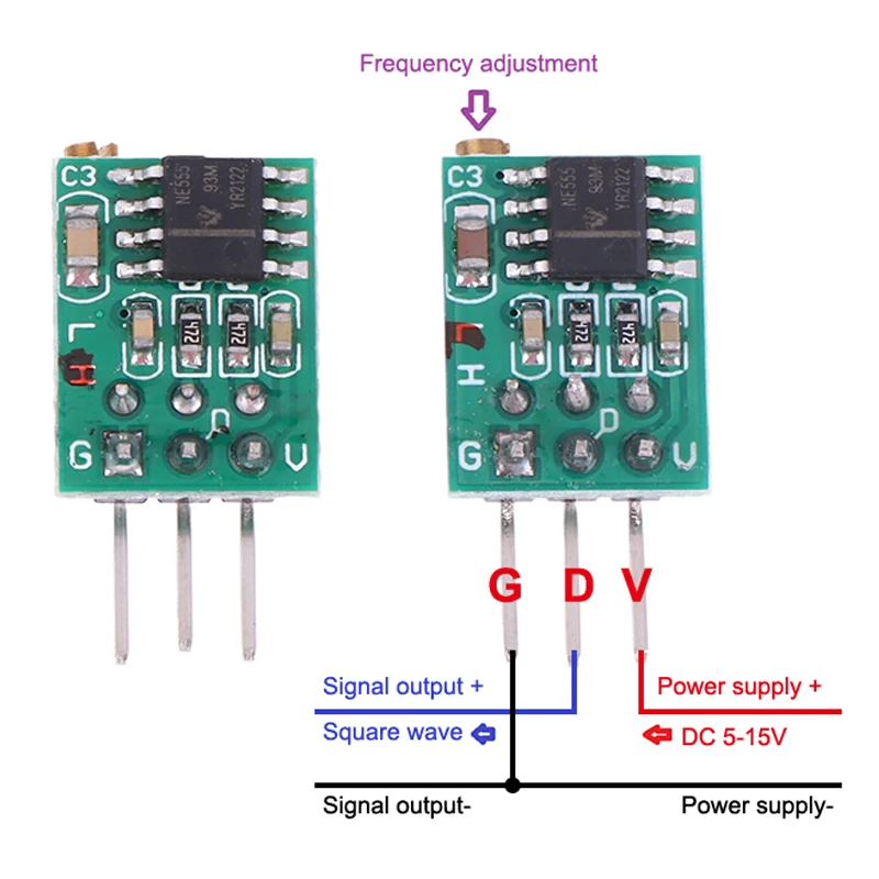 50Hz-6Khz 0.8Hz-60Hz Adjustable Signal Generator TP354 NE555 Module Square Wave Pulse Generator Oscillator Output Signal Source