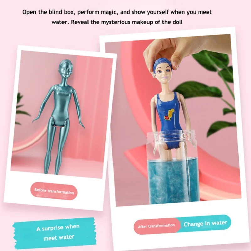 

Волшебная кукла-сюрприз: меняющая цвет принцесса с водными играми и сменными нарядами для девочек от 3 до 6 лет