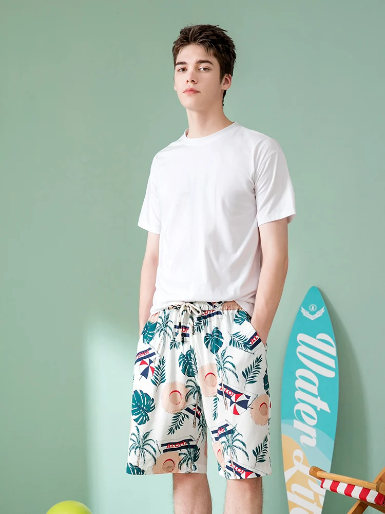fenteng-men's-summer-lightweight-pure-cotton-sleepwear-shorts-loose-fit-home-beach-pants-comfortable-breathable-nightgown