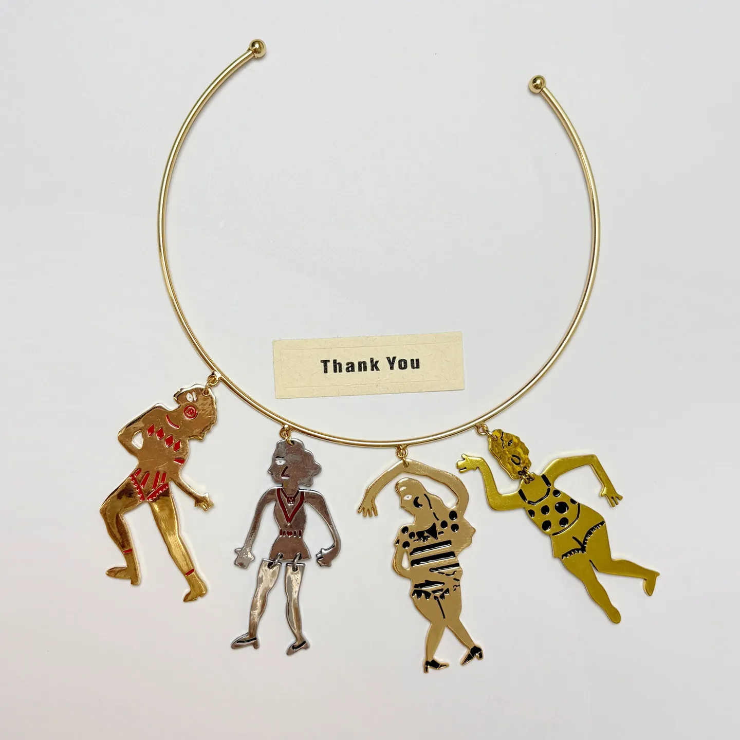 Gold Alloy Portrait Figure Choker Bold Oversized Pendant Short Neck Chain Elegant Ladies Evening Banquet Fashion Jewelry