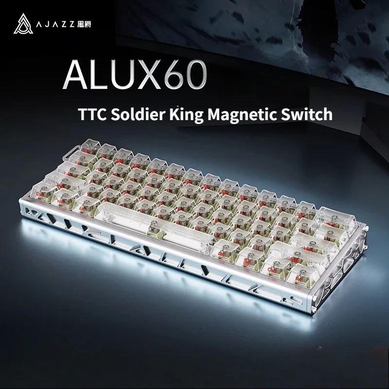 

AJAZZ ALUX60 magnetic keyboard GASKET RGB 8K 0.125MS RT 0.01mm Wired Aluminum Mechanical Keyboard Hot-Swap gaming accessories