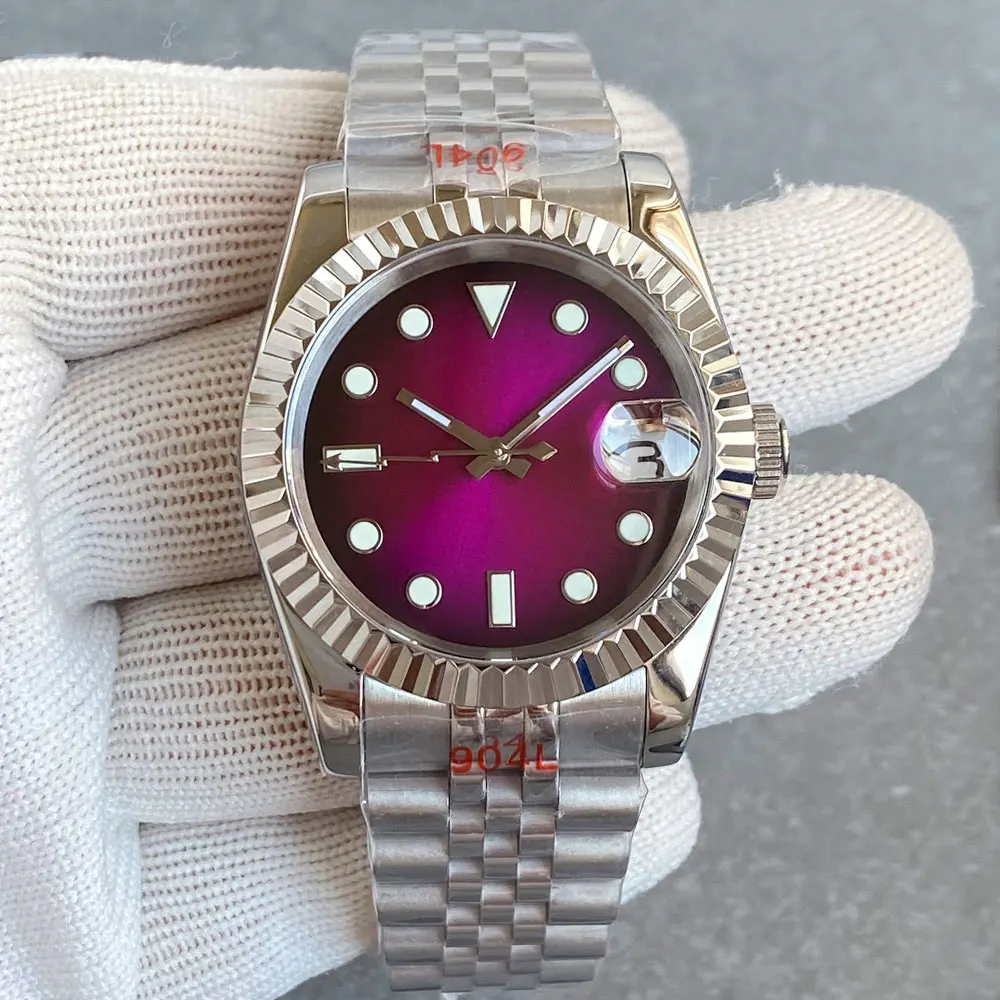 36 مللي متر 39 مللي متر أمة الله الأرجواني الهاتفي NH35A 20ATM الغوص التلقائي الرجال ساعة الفولاذ المقاوم للصدأ حزام الياقوت الزجاج الشريحة مشبك 2024 #1