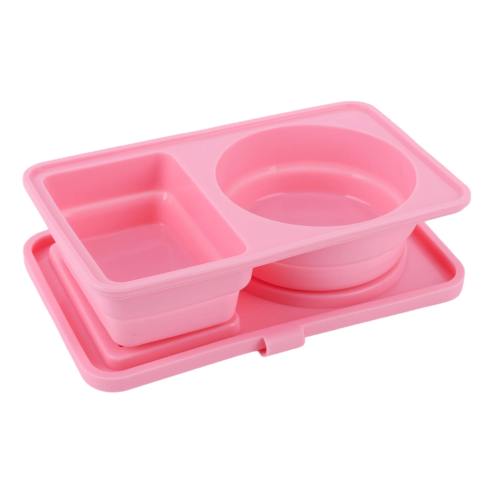 

3Pcs 2 Compartment Mini Food Snack Box Multi-Function Food Storage Containers Sauce Seasoning Container for Travel Office Picnic