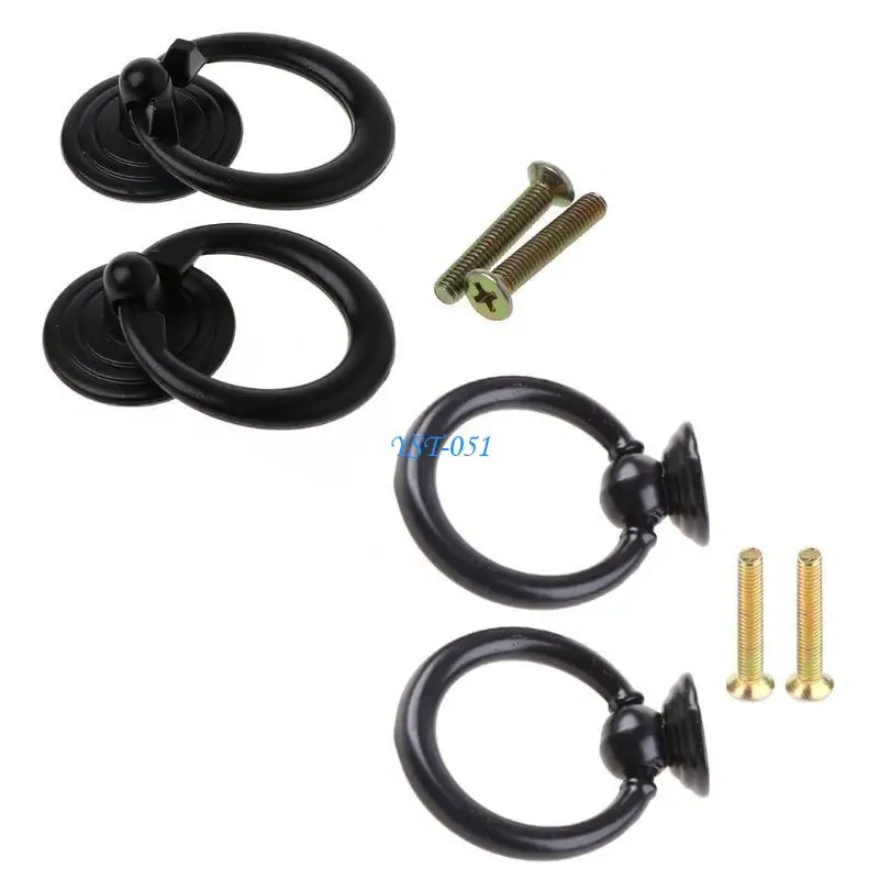 

E15A 2 Pcs Vintage Drawer Pulls Cabinet Handle Furniture Pulls Ring Not Easy to Fade