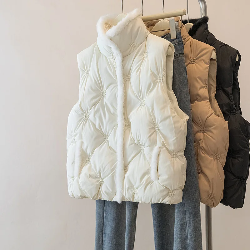 سترة قطنية خفيفة الوزن سترة نسائية لخريف وشتاء نمط جديد سميكة بياقة واقفة وسادة كتف معطف قطني عصري... #3