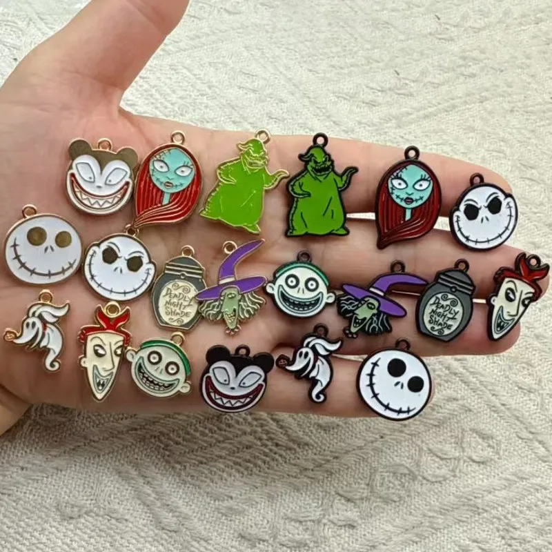 10pcs Cute Halloween anime character Enamel Accessories Mask Ghost Charm DIY Necklace Bracelet Jewelry Making