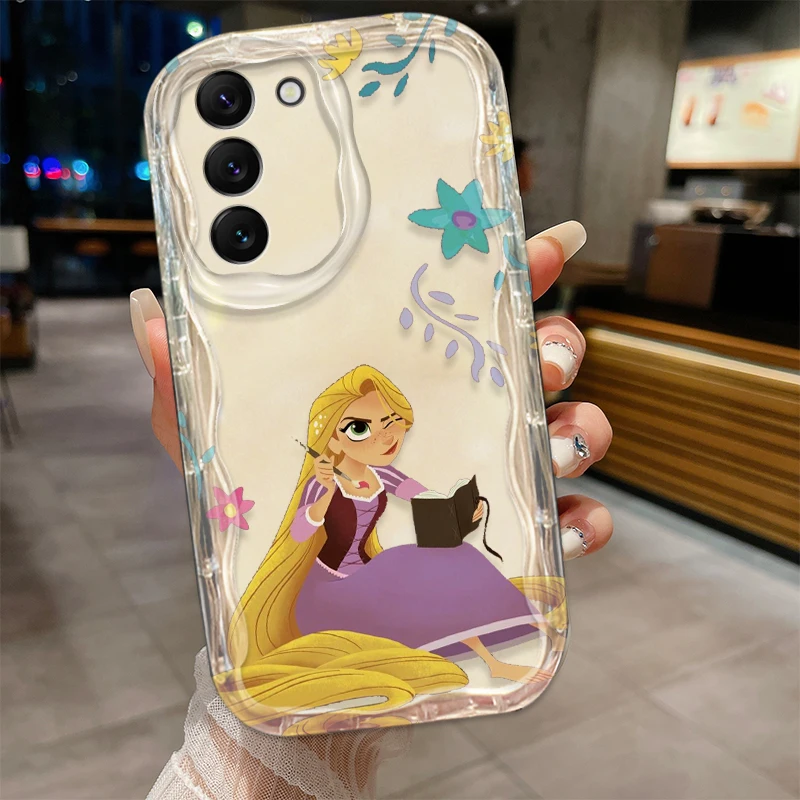 Disney Tangled Rapunzel Cover For S21 S23 S24 Ultra Plus FE A55 A35 A25 A05S A54 A53 A52 A33 A32 Wave Oil Phone Case