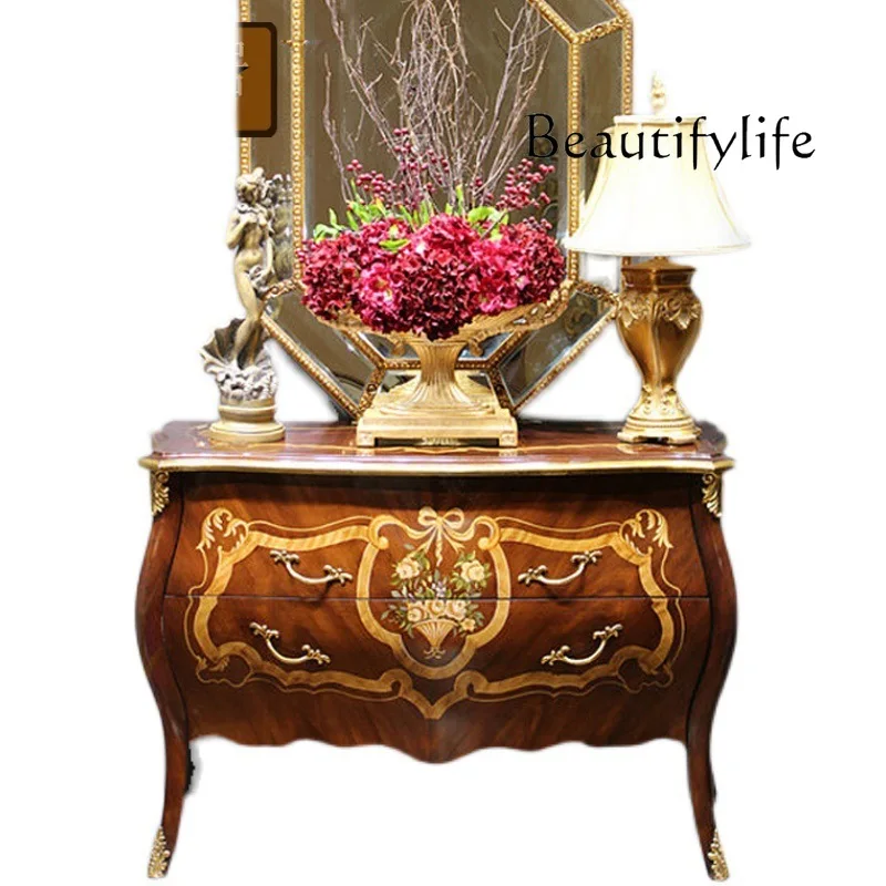 

New Chinese classical luxury solid wood locker hand-carved corridor foyer entrance table senior