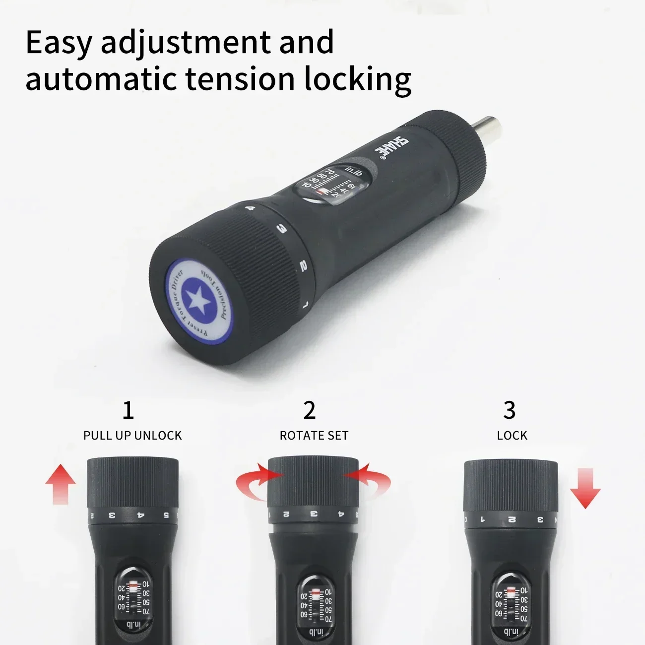 SHAHE Torque Wrench Torque Driver Maintenance Tools Bike Repairing with 10-70 in-lbs Torque Range Setting 10 Bits