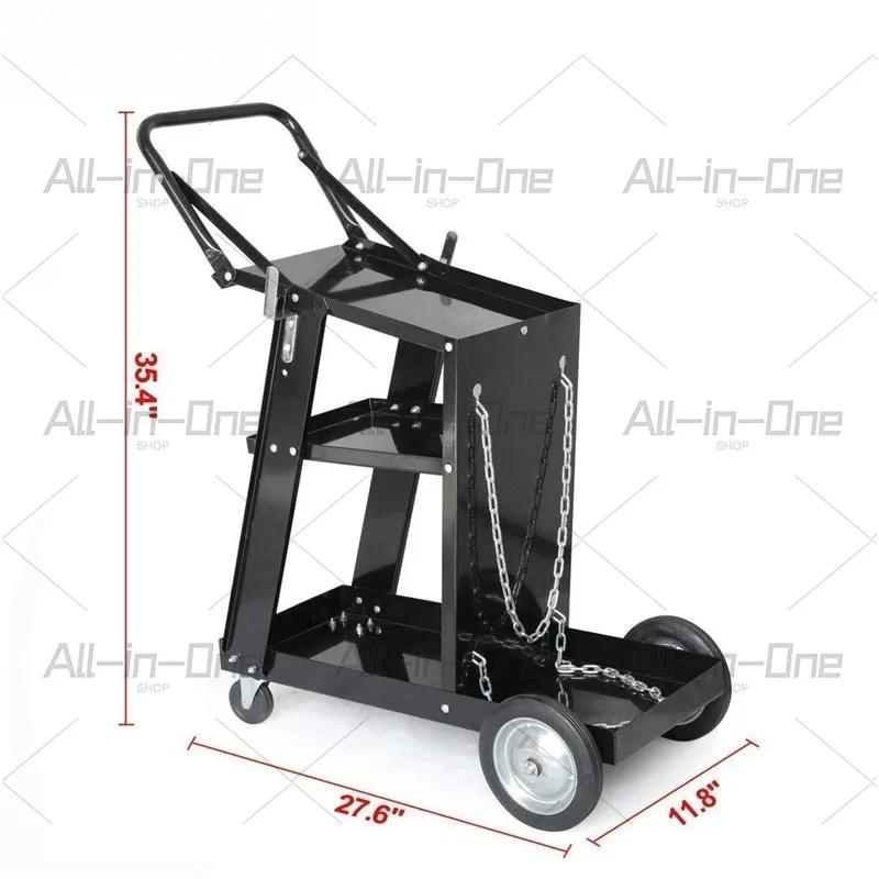 Heavy Duty MIG Welding Cart Mobile Trolley for Gas Shielded Welding Machine Auto Repair Workshop with Wheels Large Storage Shelf