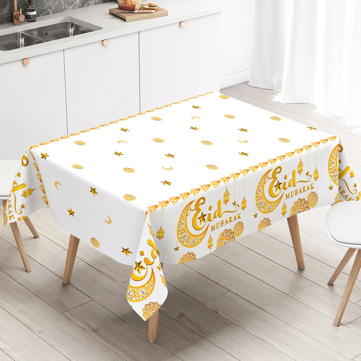 Nappe Eid Mubarak, couverture de Table, décorations du Ramadan pour la maison, toiles de Table musulmans Eid Mubarak, fournitures de fête Eid Mubarak 2025