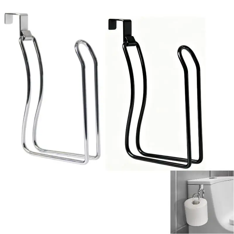 Wall Mount Toilet Paper Holder No Punching Tissue Towel Roll Dispenser Towel Rack Easy Hooks For Bathroom Kitchen
