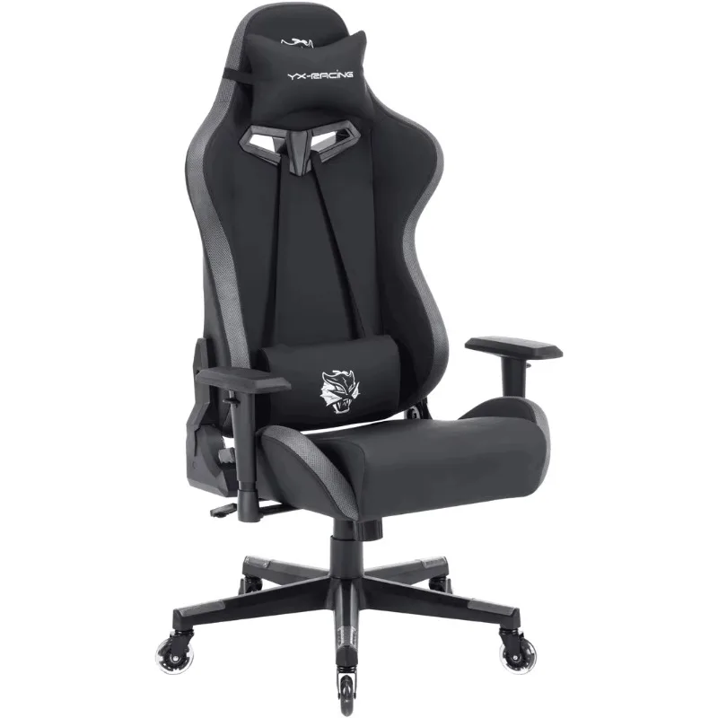 Grey Reclining Good Racing Comfortable Foam Swivel Gaming Chair - view 4