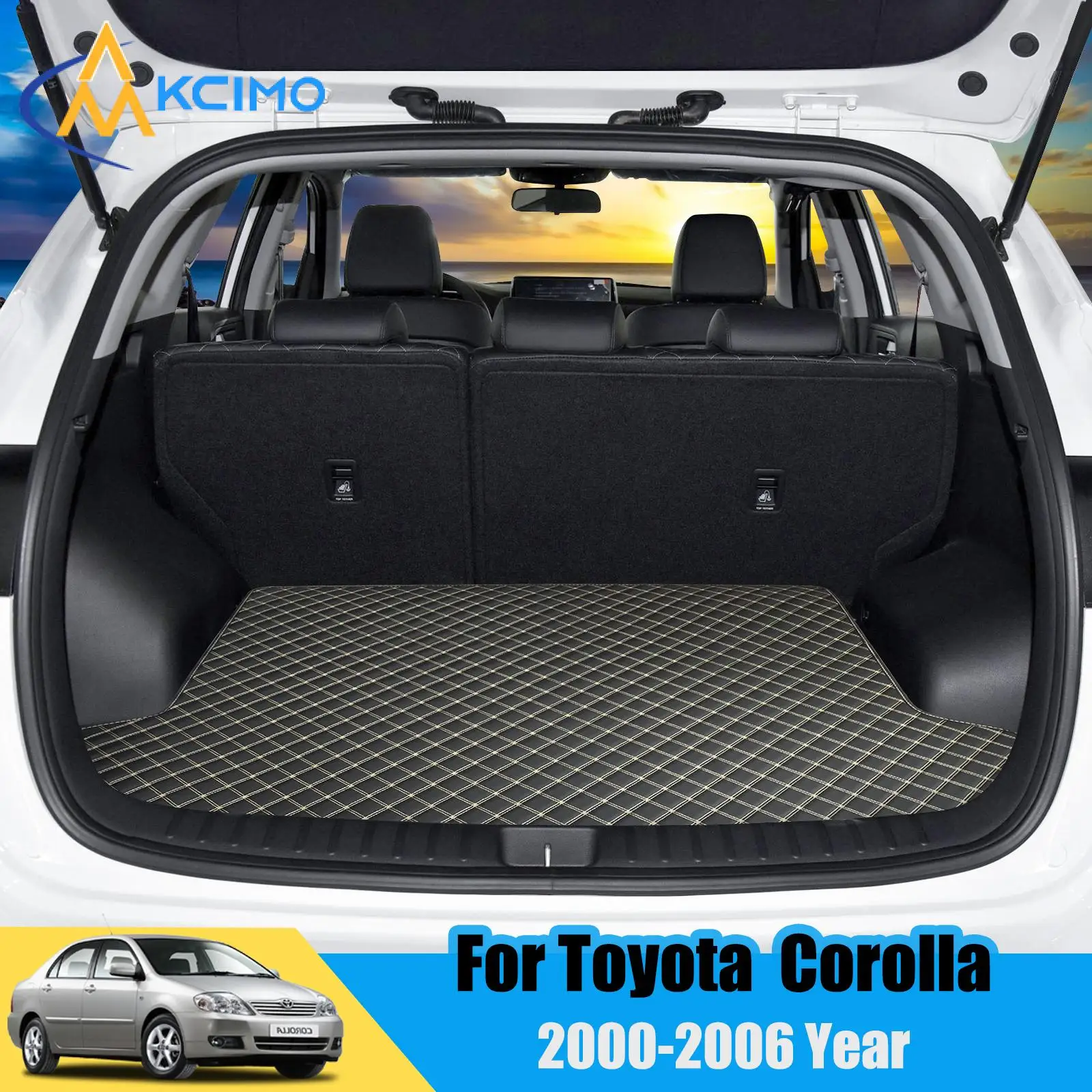 

Leather Trunk Mats for 2000-2006 Toyota Corolla E120 E130 Custom Waterproof Boot Carpets Cargo Liner Car Accessories Interior