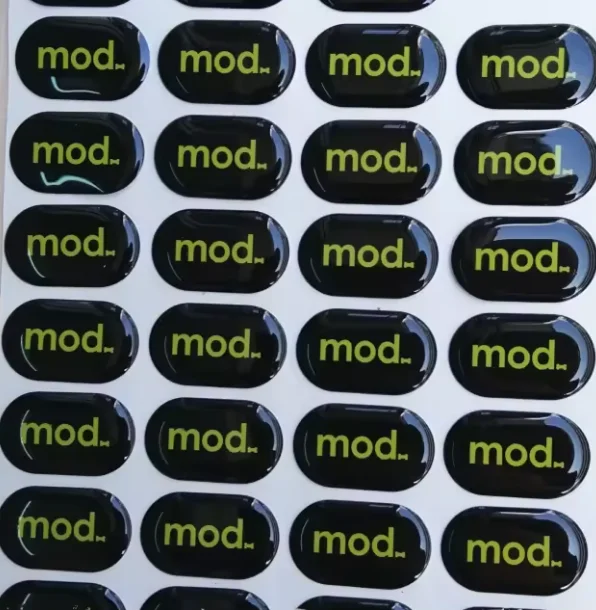 Customized adhesive design, logo printing, circular resin sticker, crystal dome, 3D customized epoxy label