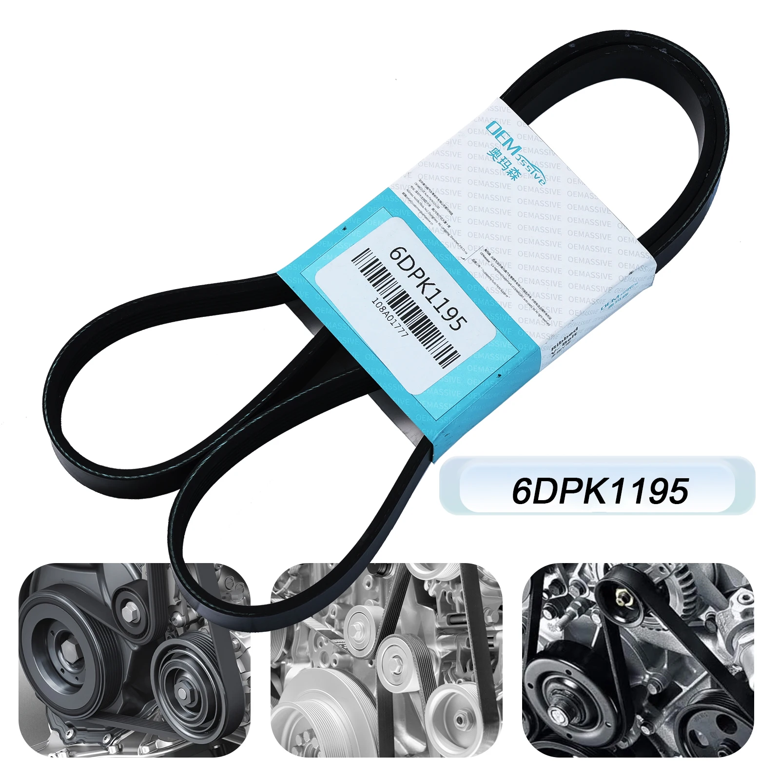 For Audi A3 8L1 TT 8N3 8N9 Car Ribbed V Belt 6DPK1195 06A260849 06A260849C Car Accessories 1996 1997 1998 1999 2000 2001 2002 03