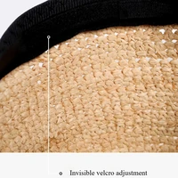 Handmade Raffia Straw Sun Hat for Women Wide Brim Crochet Cowboy Hat with Adjustable Velcro and Memory Wire Summer Beach Hat - Image 6