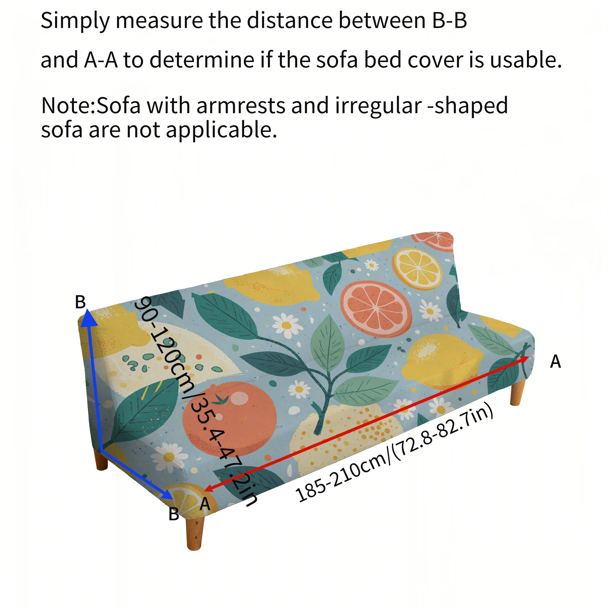 Fresh fruit elastic sofa bed cover, living room sofa bed cover, dustproof machine washable sofa bed cover