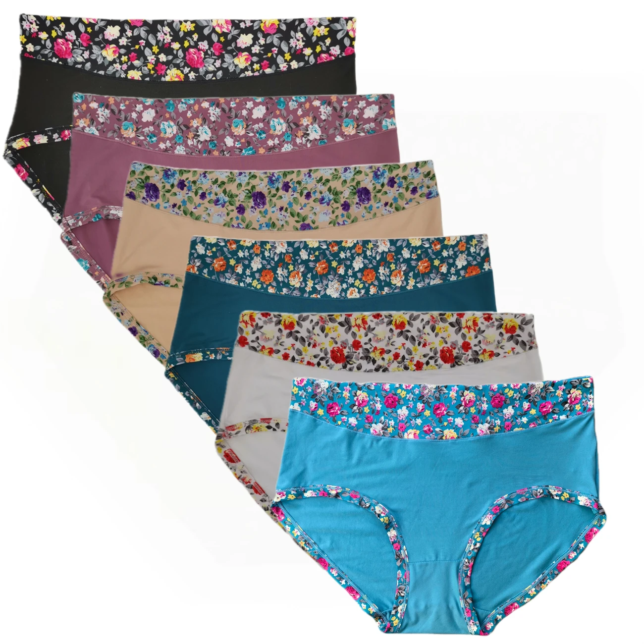 

Women's Underwear Plus Size,Floral Women's Briefs,Modal Women's Panties,Mid-rise Women's Underpants,Flower Print Woman Panty