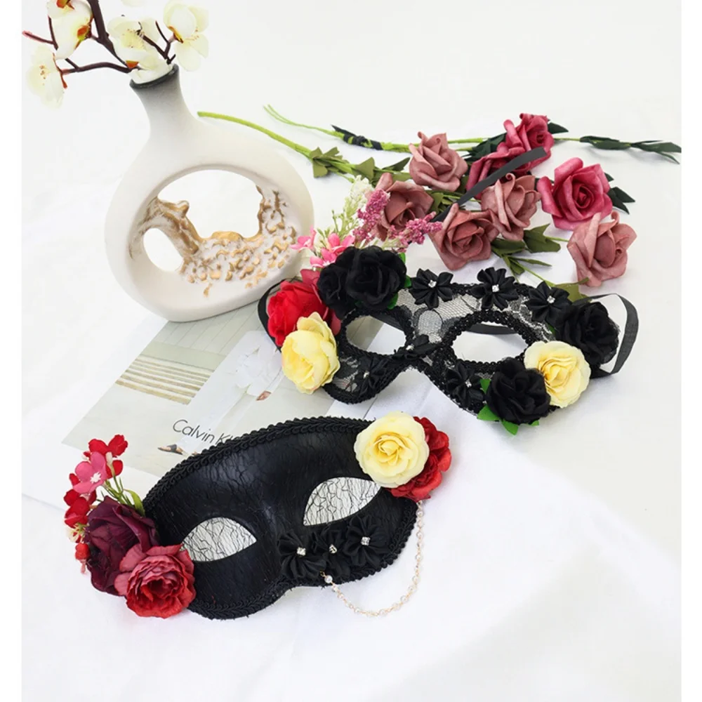 Gesimuleerde Rose Masker Maskerade Sexy Half Gezichtsmasker Vakantie Feest Rekwisieten Kostuum Accessoires Rollenspel Bloemen Masker