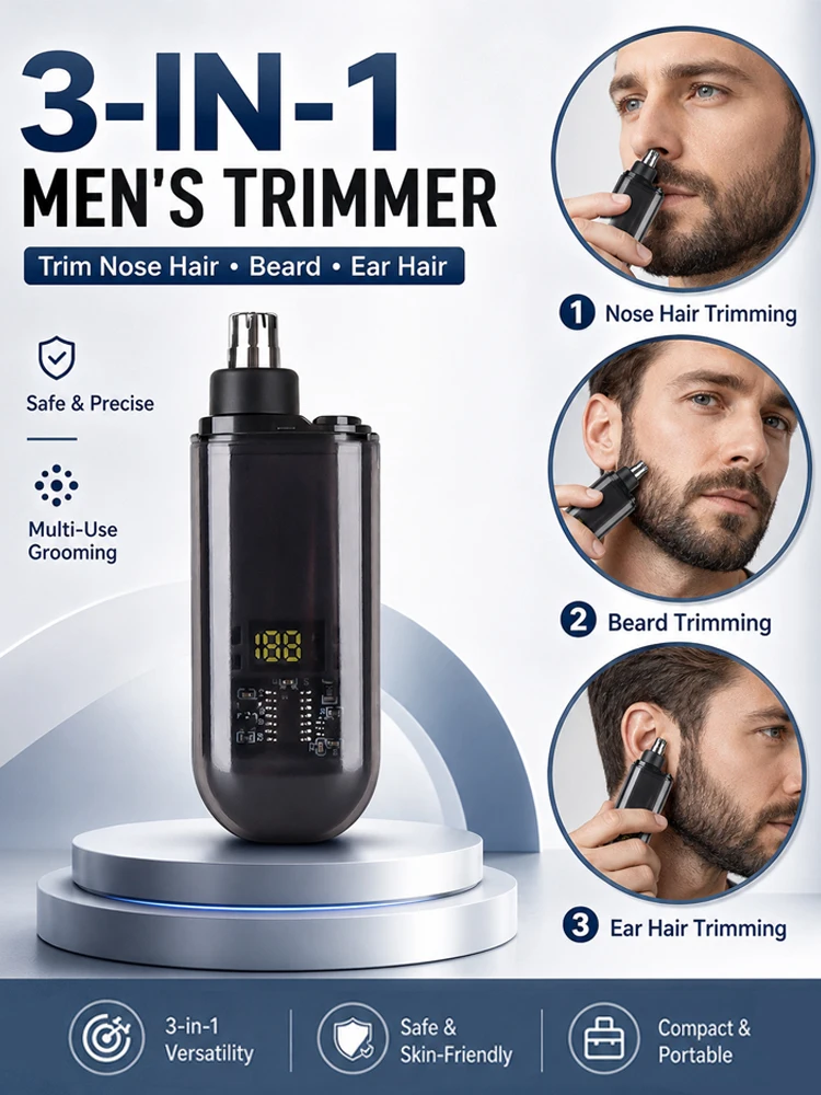 electric nose hair trimmer and ear for facial hair remover,nasal hair cutter remover cleaning Washable,2026 Upgraded version