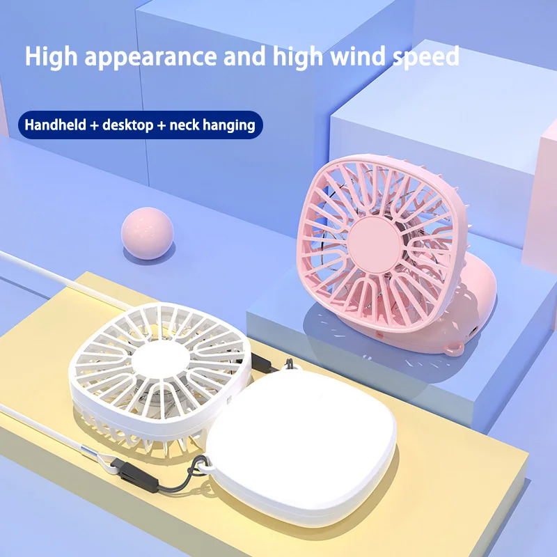 800mA Mini Portable Fan Multi Speed Fan Adjustment USB Charging Folding Fan Cooling Fan Level 3 Wind Speed Regulation Mini Fan