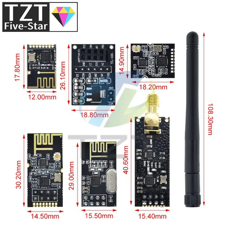 NRF24L01+ 2.4G wireless data transmission module 2.4GHz NRF24L01 upgrade version NRF24L01+PA+LNA 1000 Meters For Arduino