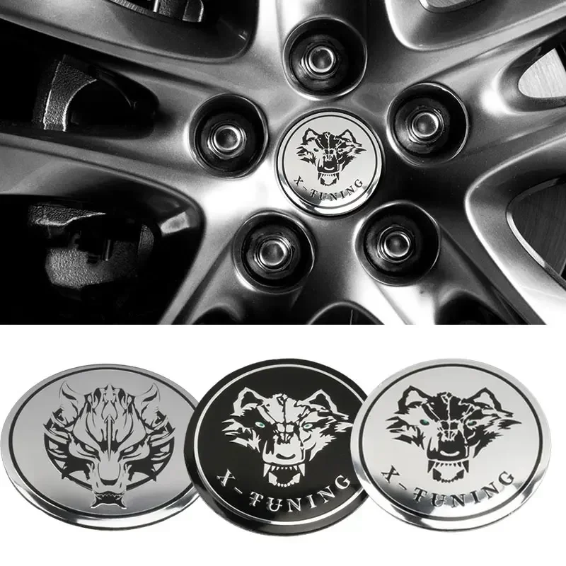 56mm Wolf Car Wheel Center Hub Cap Cover Sticker Exterior for Audi Mazda Honda Toyota Land Rover Hyundai Suzuki Chevrolet Nissan