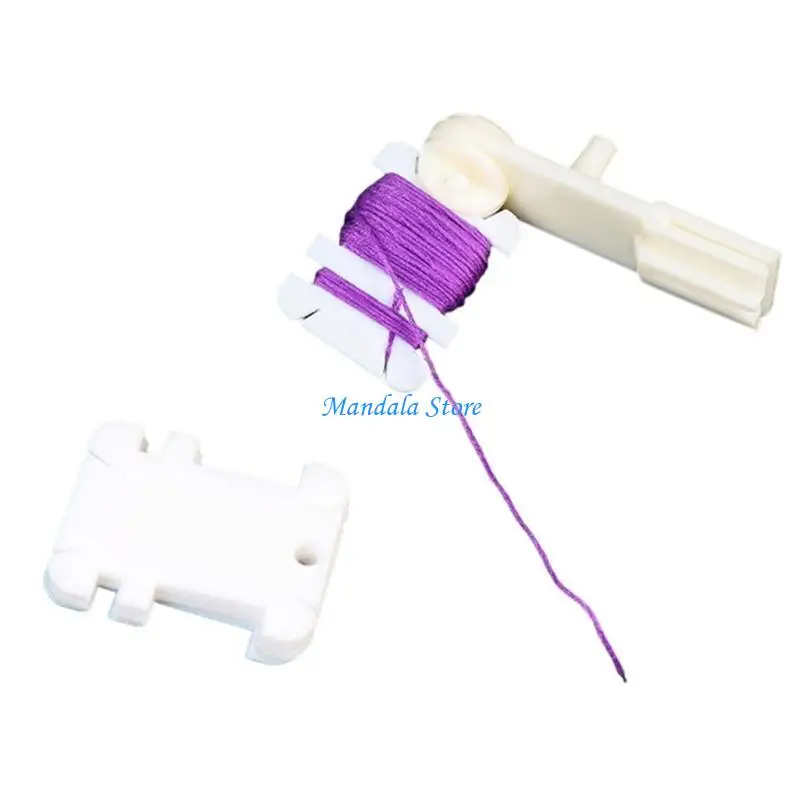 

U2JC 200Pcs Plastic Floss Bobbins 2.2x1.6in Embroidery Thread Winders