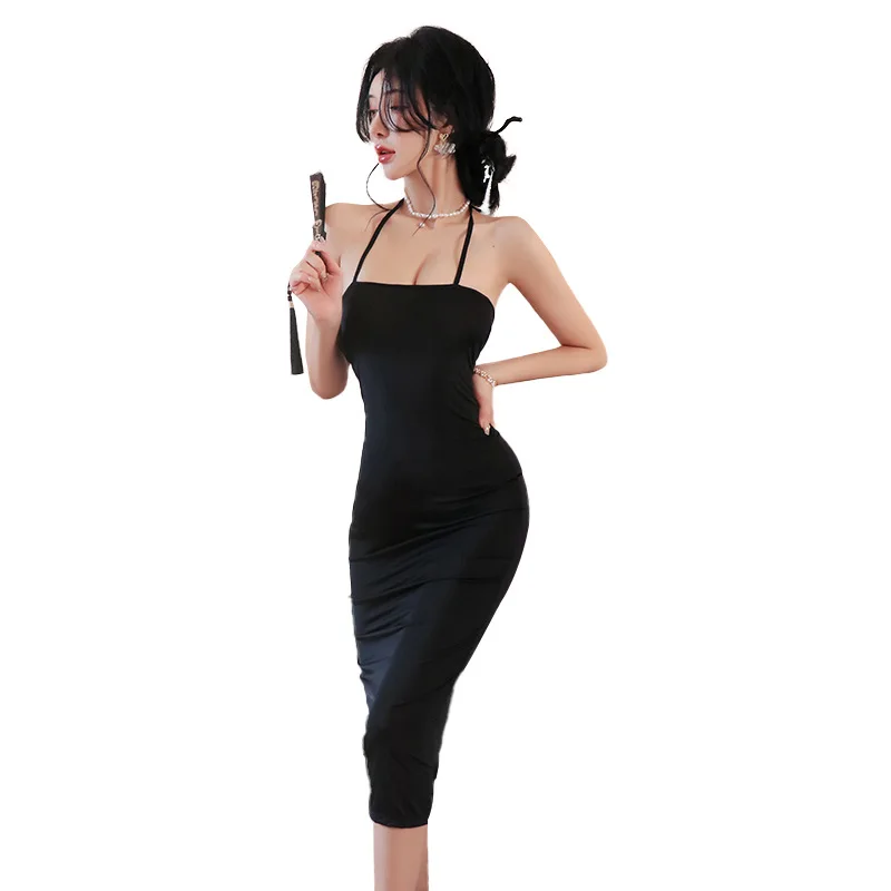 Seductive Bodysuit with Backless Design and Hip-Hugging Dress