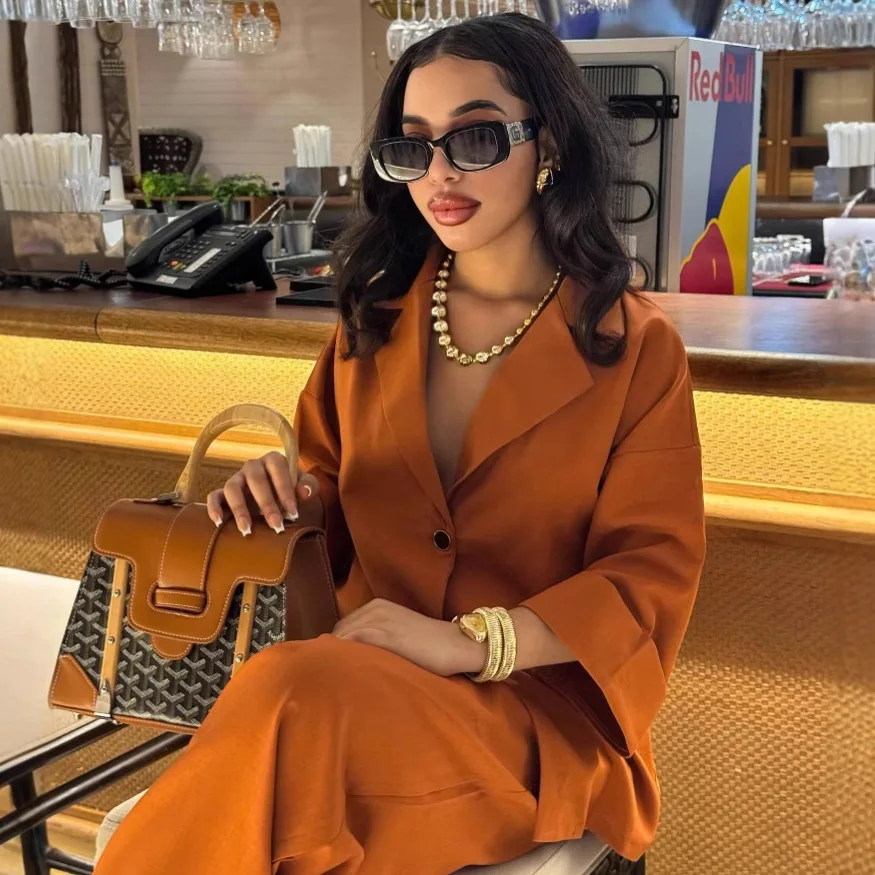 Women's Laps Loose Single-Breasted Shirt High Waist Straight Pants Two-Piece Casual Suit Women Ropa Para Mujer