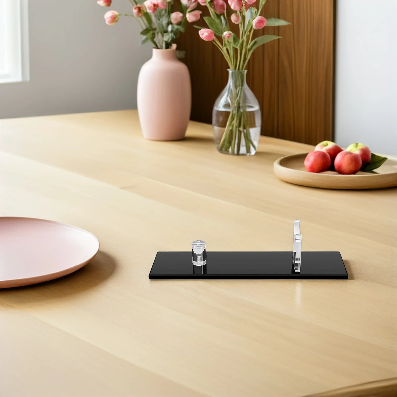 

Knife Holder Display Modern Product Storage Rack Acrylic Black Knives Kitchen Counter