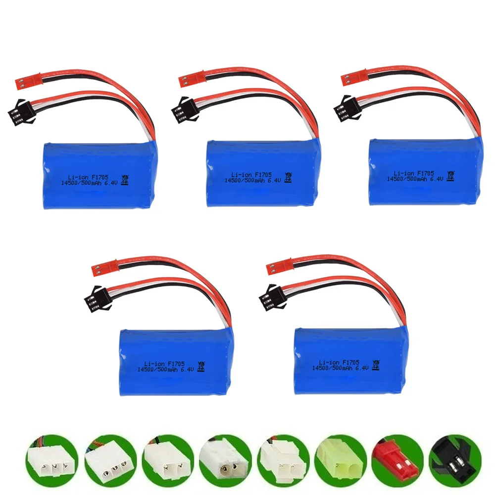 

SM-2P JST-2P EL-2P L6.2-2P Plug 6.4V 500mah 15C 14500 Li-ion Battery for RC toys battery 6.4V rechargeable high quality battery