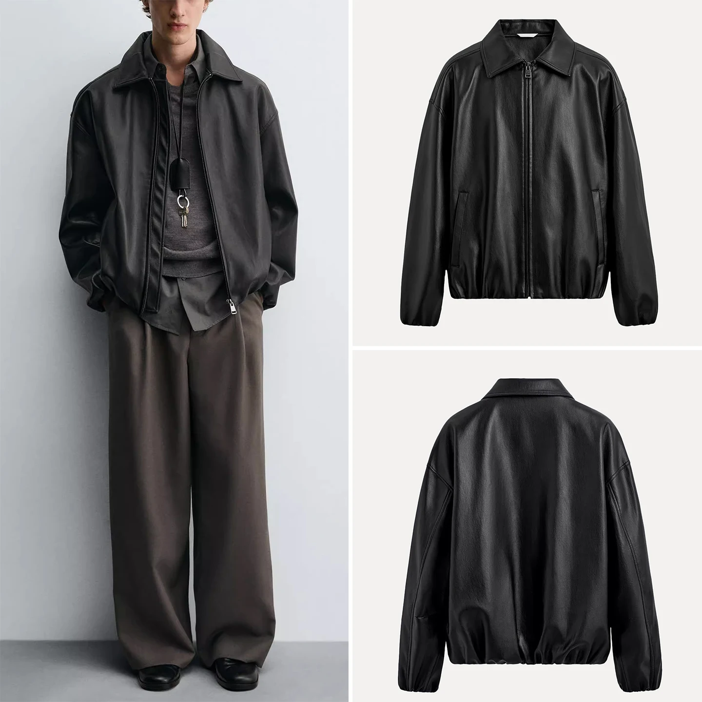 

Faionable Pilot Jaet Мужская верхняя одежда из кожи с имитацией котенка, украшенная осенним новым поступлением, длинное пальто-све