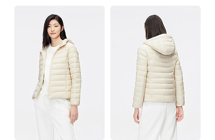 BOSIDENG New 90% Down Jacket for Women Light Jacket Hooded Jacket