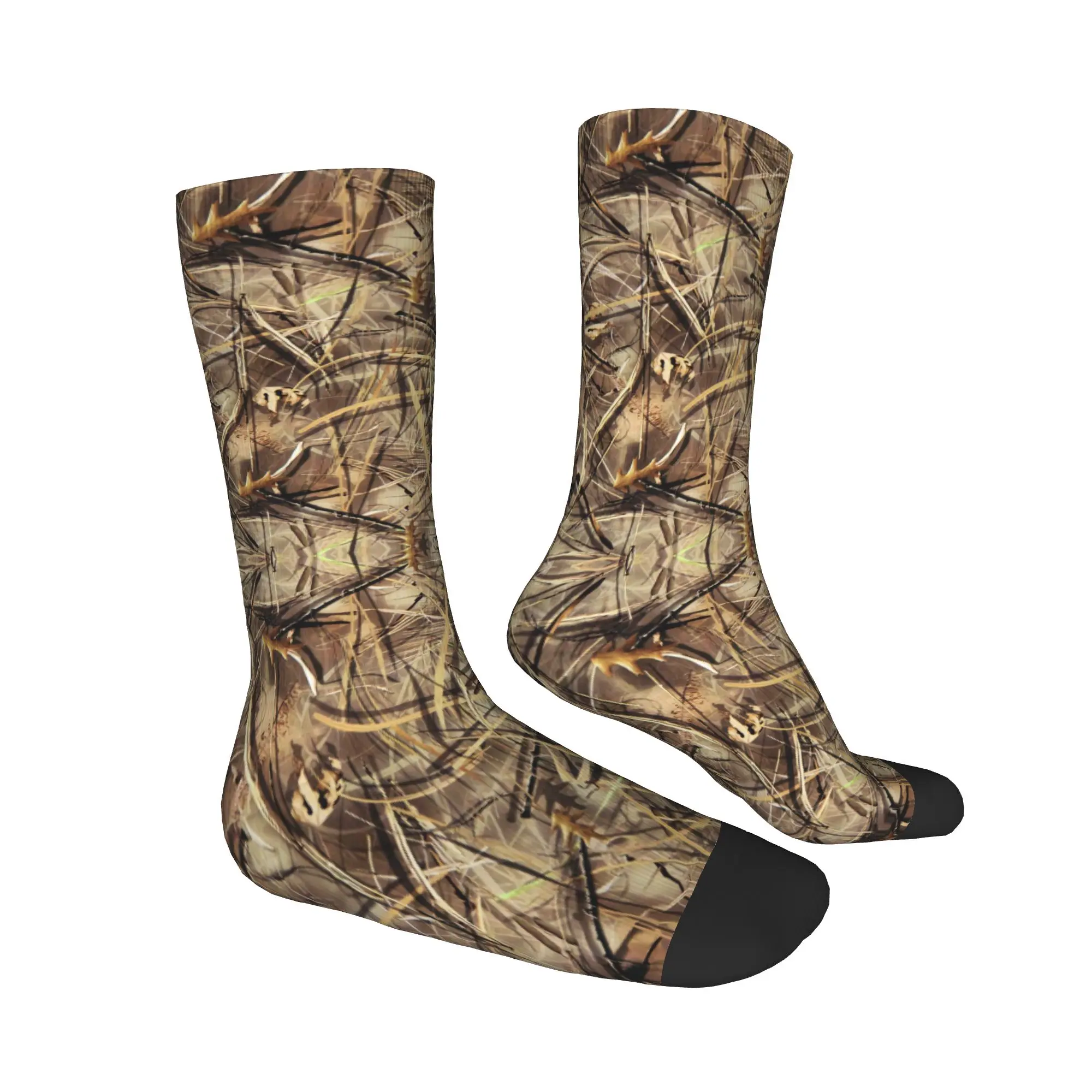 Kawaii Stockings Real Tree Camouflage Camo Pattern Socks Men Women Warm Soft  Skateboard Crew Socks