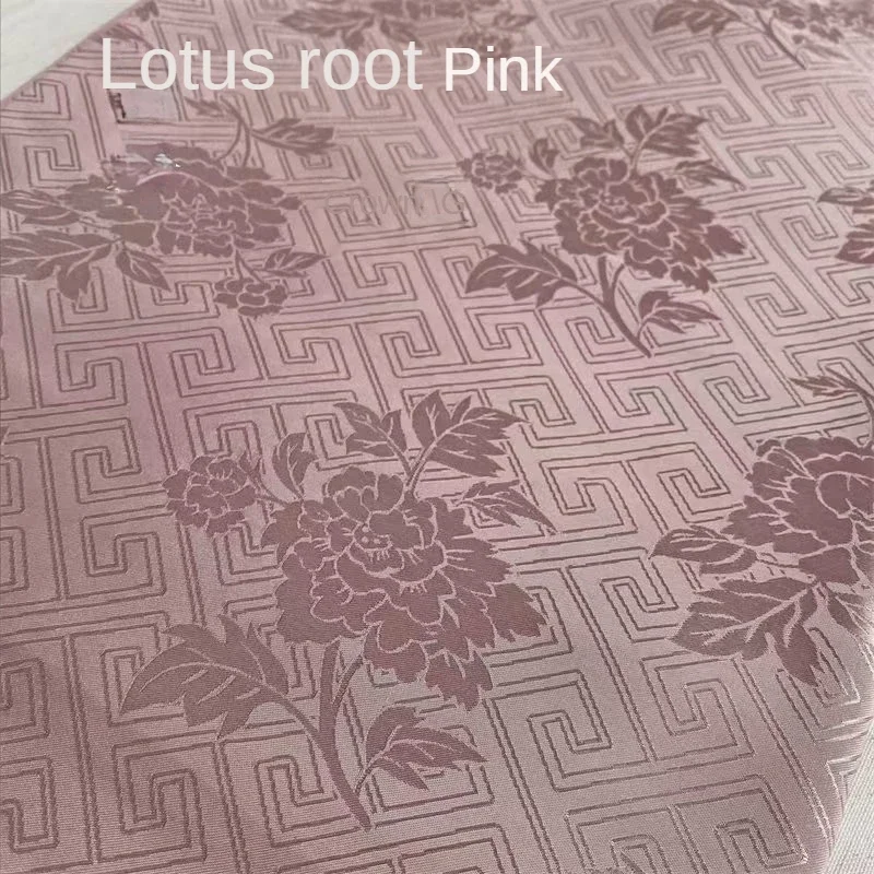 Jacquard Fabric By The Meter for Dresses Cheongsam Diy Clothes Sewing Flowers Peony Opaque Summer Cloth Blue White Silky Textile