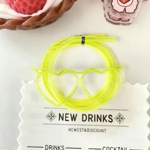 Creative Drinking Straw For Kids Heart Glasses Shape Funny Flexible Tubes Party Birthday Beverage Tool Accessories
