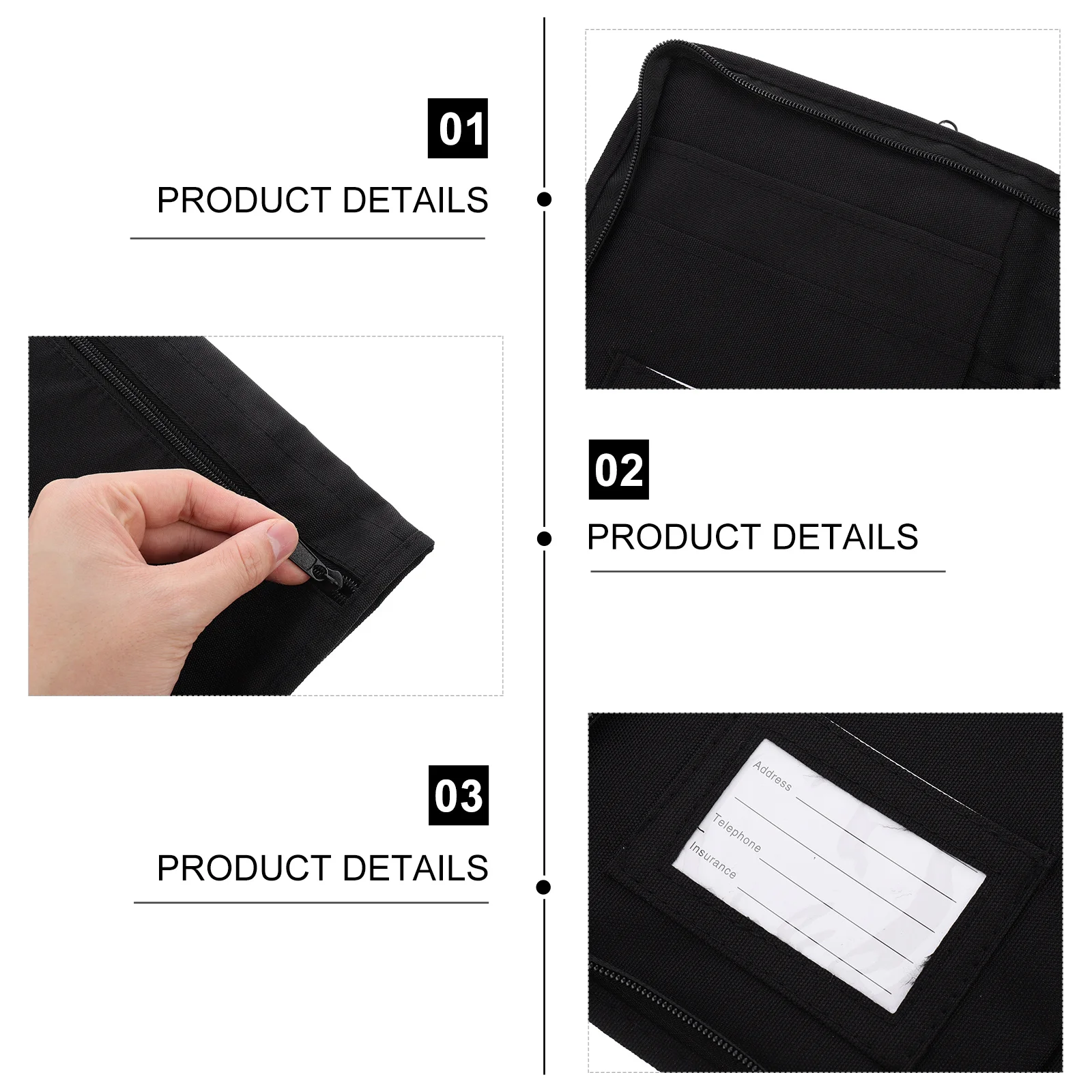 

1Pcs Compact Document Folder Waterproof Oxford Fabric Multi Pocket File Bag for Office School Travel Organization Needs