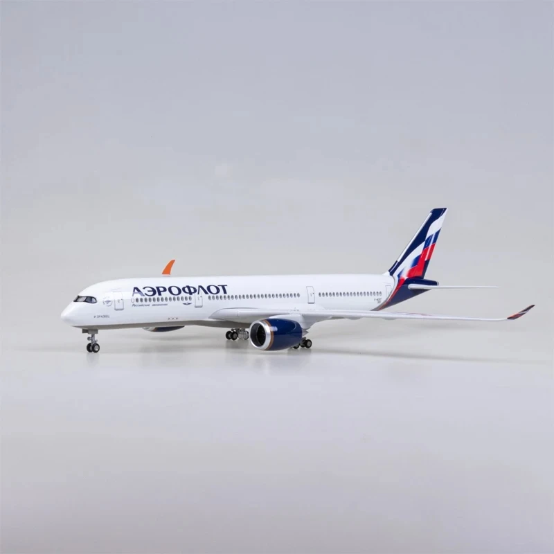 

47cm Aeroflot Russian Airways A350 Aircraft Models 1:142 Scale Resin Diecast Airplane Toys For Boys With Lights Assemble Gifts