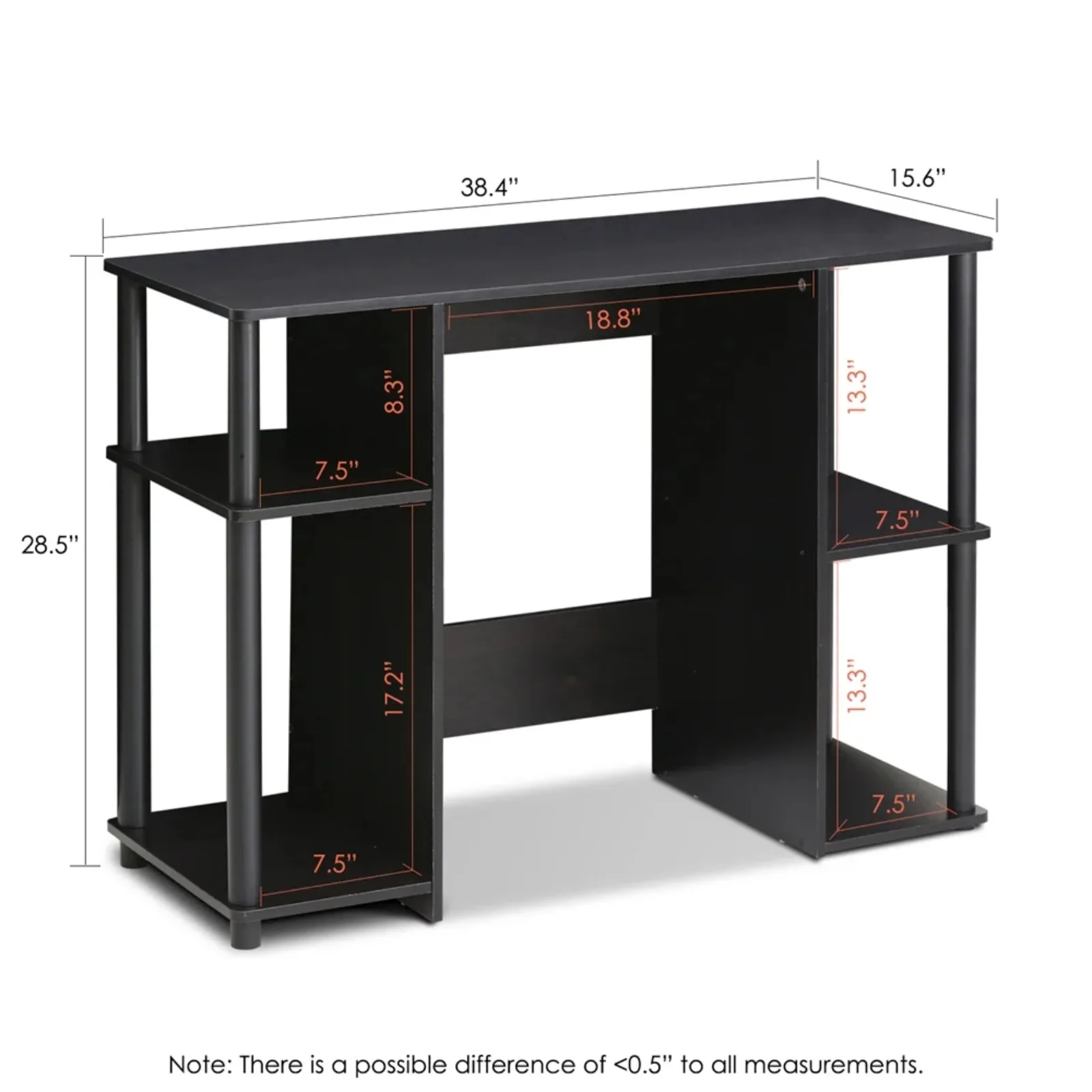 US JAYA Engineered Wood Compact Computer Study Desk in Espresso